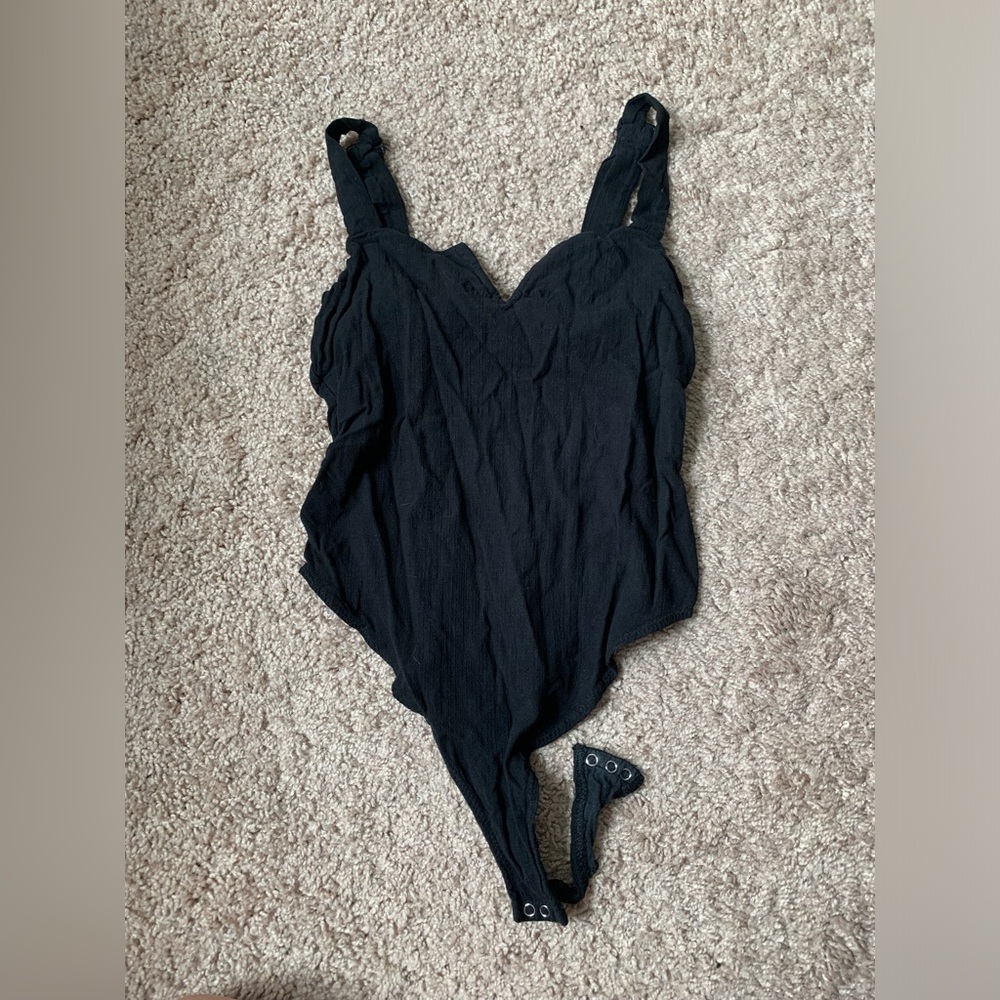 Free People Black Bodysuit